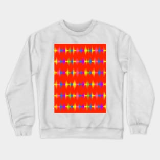 Color Equalizer Sounds Waves On Red Crewneck Sweatshirt